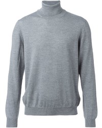 Pull à col roulé gris