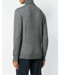 Pull à col roulé gris Isaia