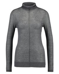 Pull à col roulé gris Sisley