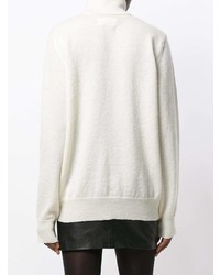 Pull à col roulé imprimé blanc Maison Margiela