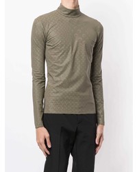 Pull à col roulé imprimé gris Marine Serre