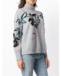 Pull à col roulé imprimé gris Ermanno Scervino