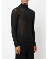 Pull à col roulé imprimé noir MM6 MAISON MARGIELA