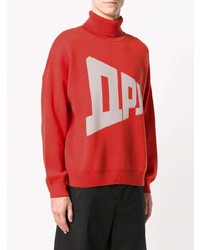 Pull à col roulé imprimé rouge Gosha Rubchinskiy