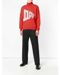 Pull à col roulé imprimé rouge Gosha Rubchinskiy