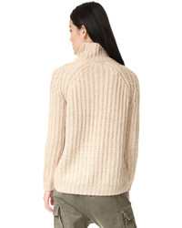 Pull à col roulé marron clair Blank