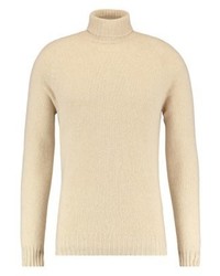 Pull à col roulé marron clair Drumohr