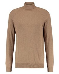 Pull à col roulé marron clair Selected Homme
