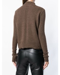 Pull à col roulé marron Rick Owens