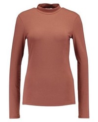 Pull à col roulé marron Pieces