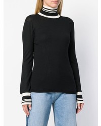 Pull à col roulé noir et blanc Ermanno Scervino