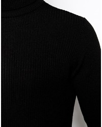 Pull à col roulé noir Asos