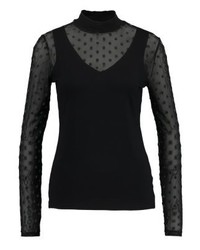 Pull à col roulé noir Kaffe