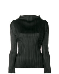 Pull à col roulé noir Pleats Please By Issey Miyake