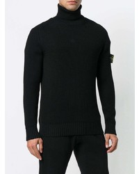 Pull à col roulé noir Stone Island