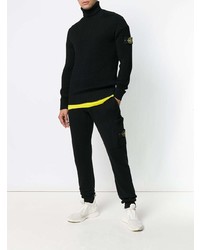 Pull à col roulé noir Stone Island