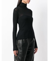 Pull à col roulé noir T by Alexander Wang