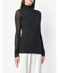 Pull à col roulé noir Rick Owens Lilies