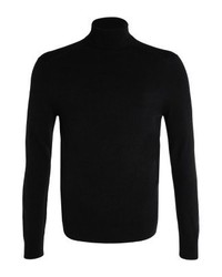 Pull à col roulé noir Sisley