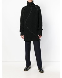 Pull à col roulé noir Yohji Yamamoto