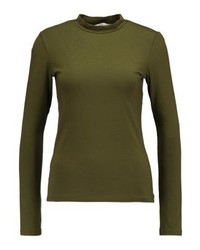 Pull à col roulé olive Pieces