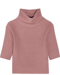 Pull à col roulé rose Allude