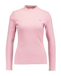 Pull à col roulé rose Lacoste