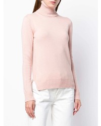 Pull à col roulé rose Loro Piana