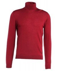 Pull à col roulé rouge Armani Collezioni