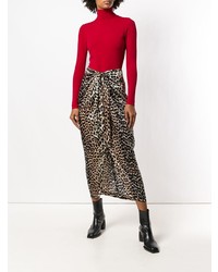 Pull à col roulé rouge Dvf Diane Von Furstenberg