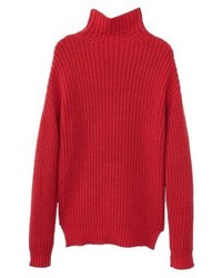 Pull à col roulé rouge Mango