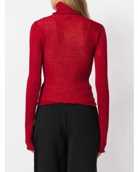 Pull à col roulé rouge MM6 MAISON MARGIELA