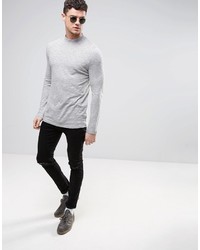 Pull à col roulé texturé gris Asos