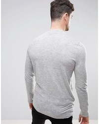 Pull à col roulé texturé gris Asos