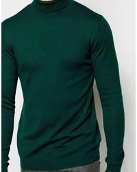 Pull à col roulé vert foncé Asos