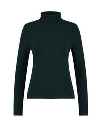 Pull à col roulé vert foncé Comma