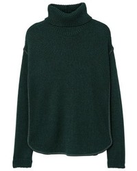 Pull à col roulé vert foncé Mango