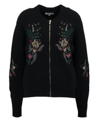 Pull à fermeture éclair à fleurs noir Morgan