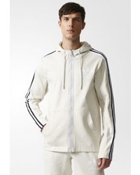 Pull à fermeture éclair blanc adidas