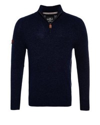 Pull à fermeture éclair bleu marine Superdry