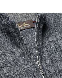 Pull à fermeture éclair bleu Loro Piana