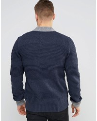Pull à fermeture éclair en tricot bleu marine Bellfield
