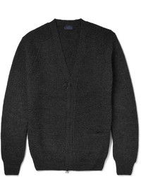 Pull à fermeture éclair en tricot gris foncé