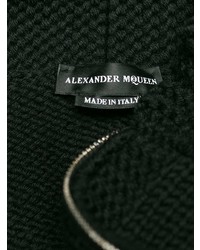 Pull à fermeture éclair en tricot noir Alexander McQueen