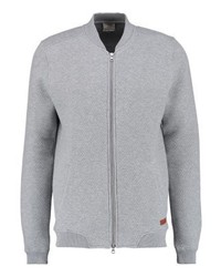 Pull à fermeture éclair gris Knowledge Cotton Apparel