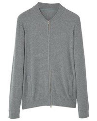 Pull à fermeture éclair gris Mango