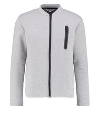 Pull à fermeture éclair gris Solid