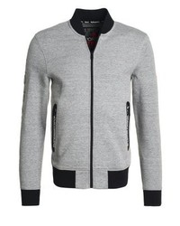 Pull à fermeture éclair imprimé gris Superdry