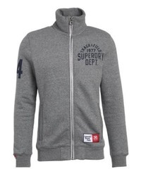 Pull à fermeture éclair imprimé gris Superdry