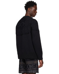 Pull à fermeture éclair imprimé noir Sacai